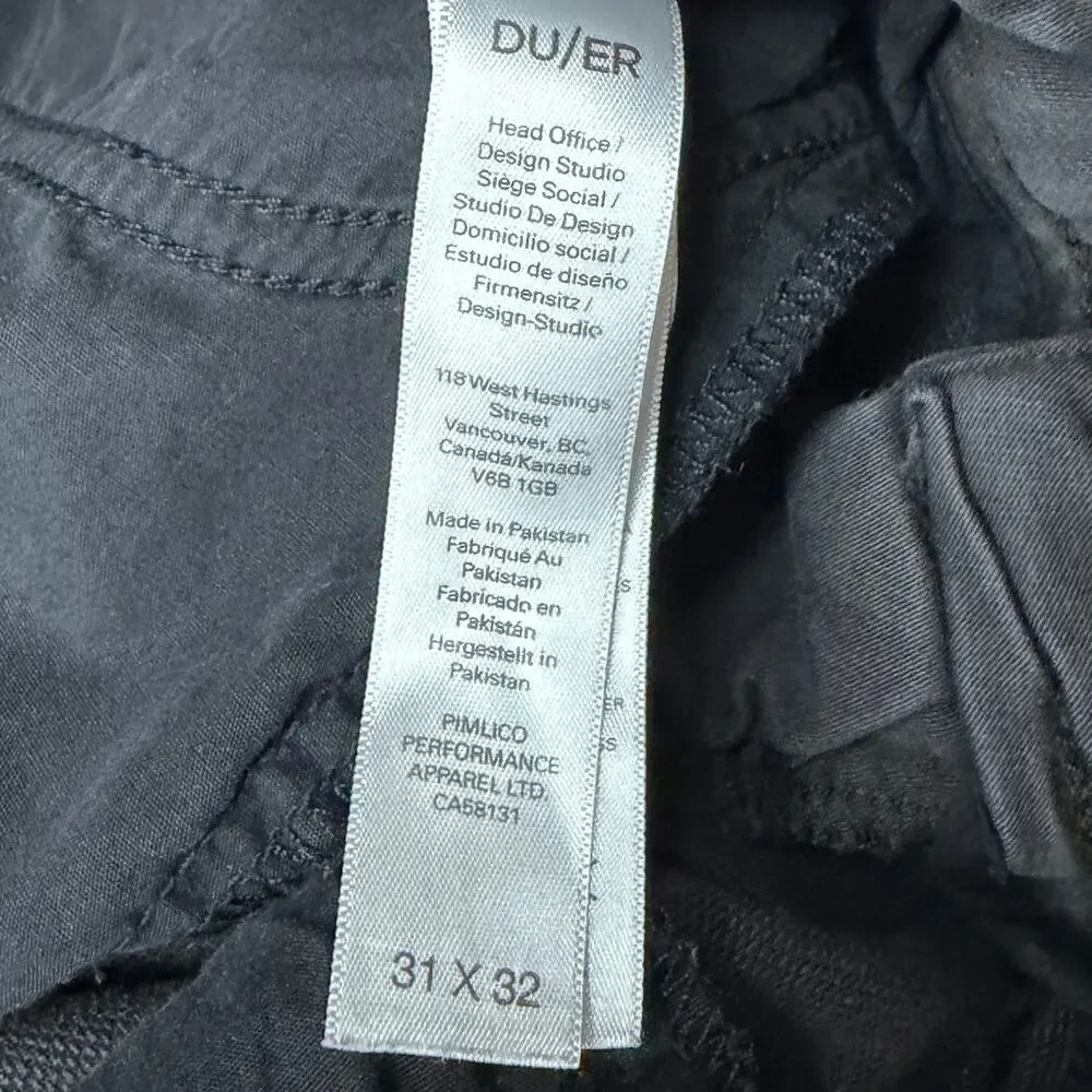 DU/ER Mens No Sweat Slim Straight Pants Slate Style WFNS1001 31 X 32